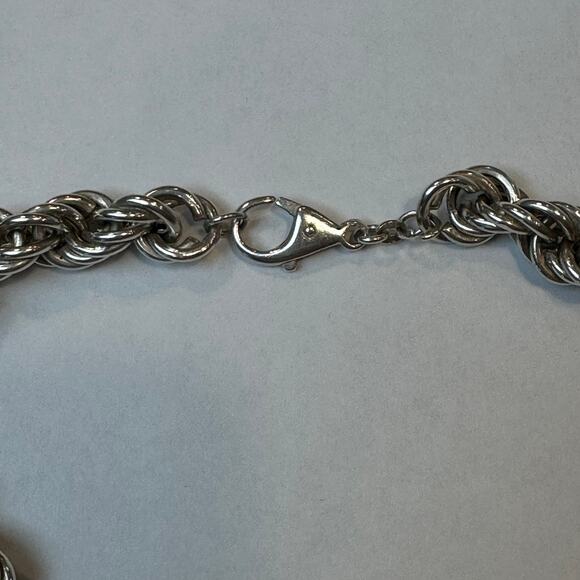 Sterling Silver 925 Chain Rope Necklace Italy 51 Grams 15 Inches - Picture 7 of 7